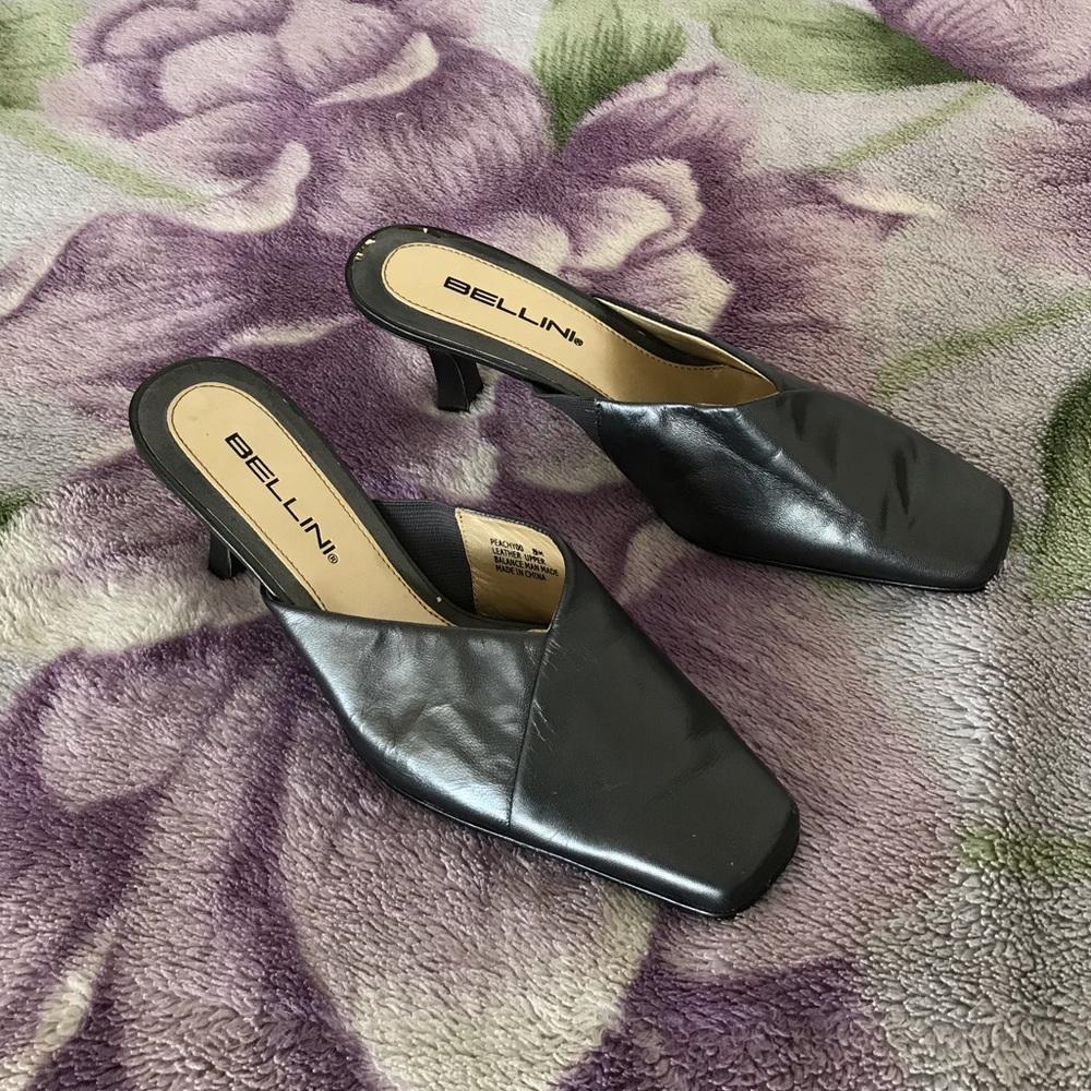 Bellini Heeled Leather Mules - Picture 3 of 13